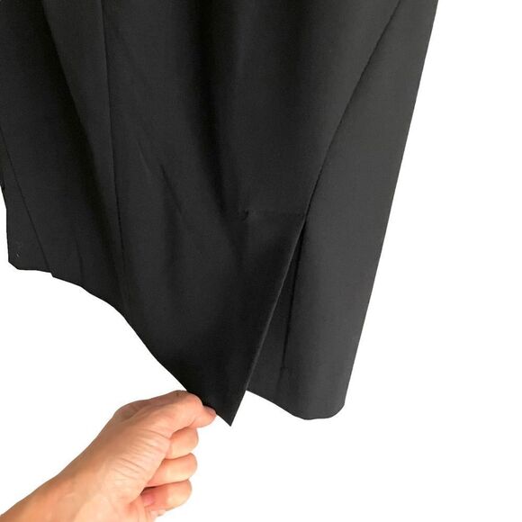 THEORY Black Wool Stretch Knee Length Midi Pencil Skirt 00 - Picture 3 of 6